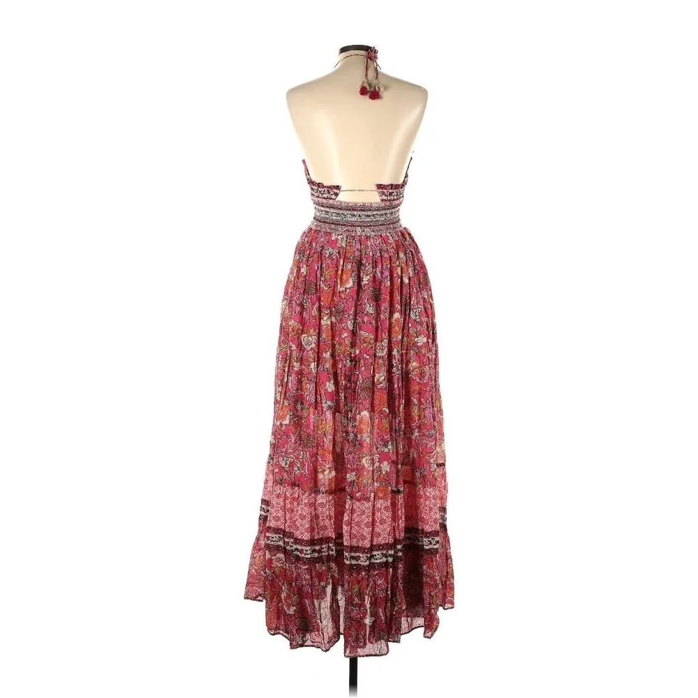 NWT Free People Real Love Maxi in Meadow Combo Floral Cotton Halter Dress L - Image 7