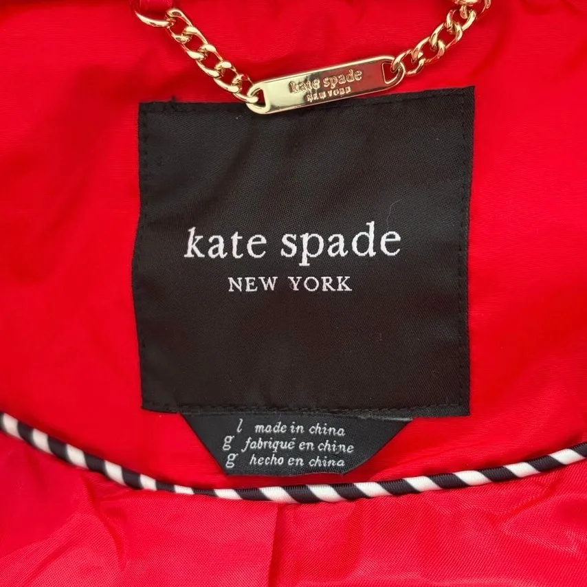Kate Spade Bib Parka Winter Coat Red Quilted NWT - Image 8