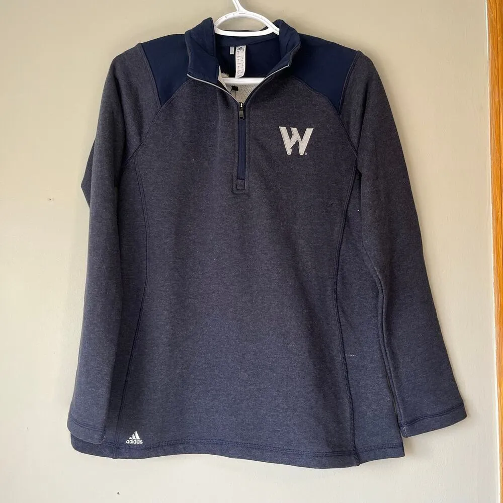 NWT! Women's Adidas 1/4 Zip Collegiate Navy Pullover Size Large - Image 13