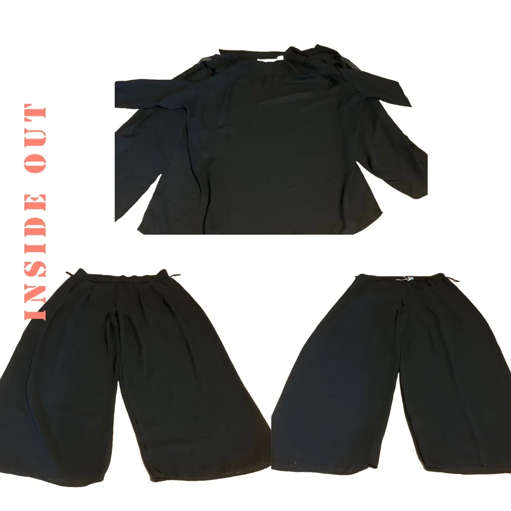 VINTAGE 1990'S TOTONKO SHEER BLACK PANT SET (L) - Image 11