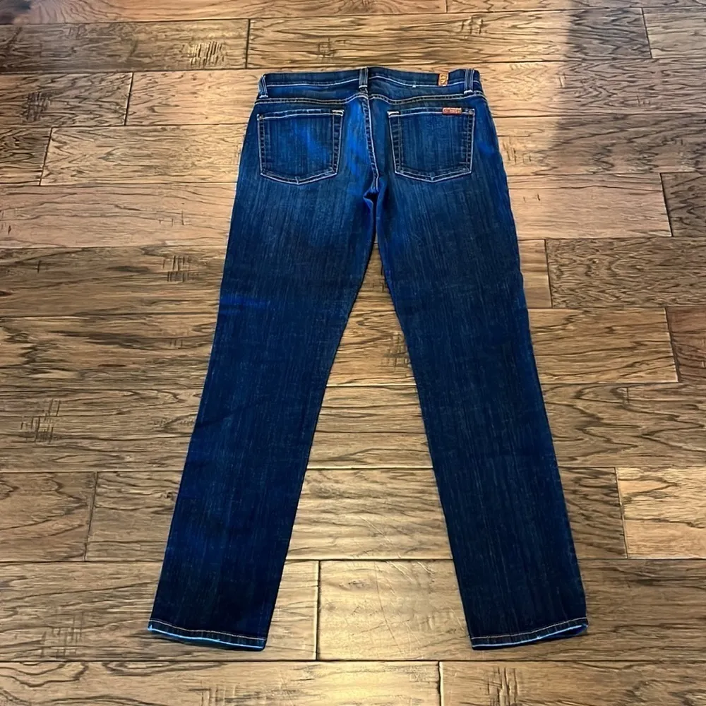 7 For All Mankind The Slim Cigarette Mid Rise Size 28 - Image 2