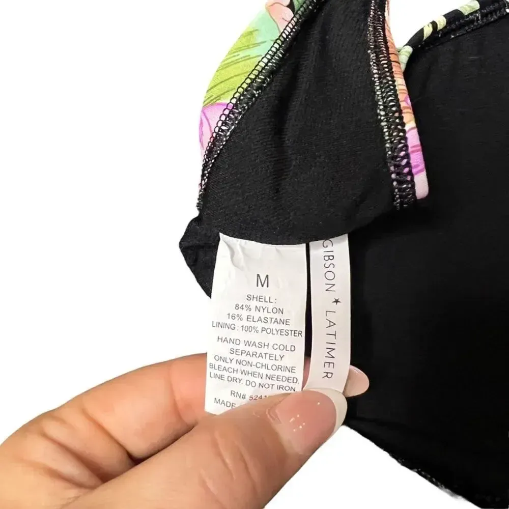 Gibson Latimer Women's Medium Floral Print Halter Bikini Set Swimwear - Image 3