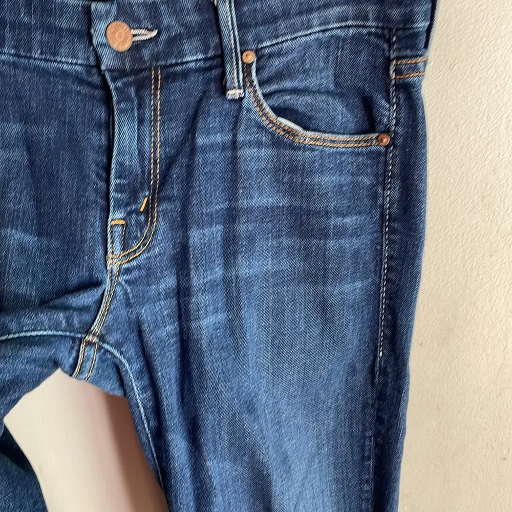 MOTHER The Looker Skinny Jeans in Flowers From the Storm Blue Size 27 - Image 9