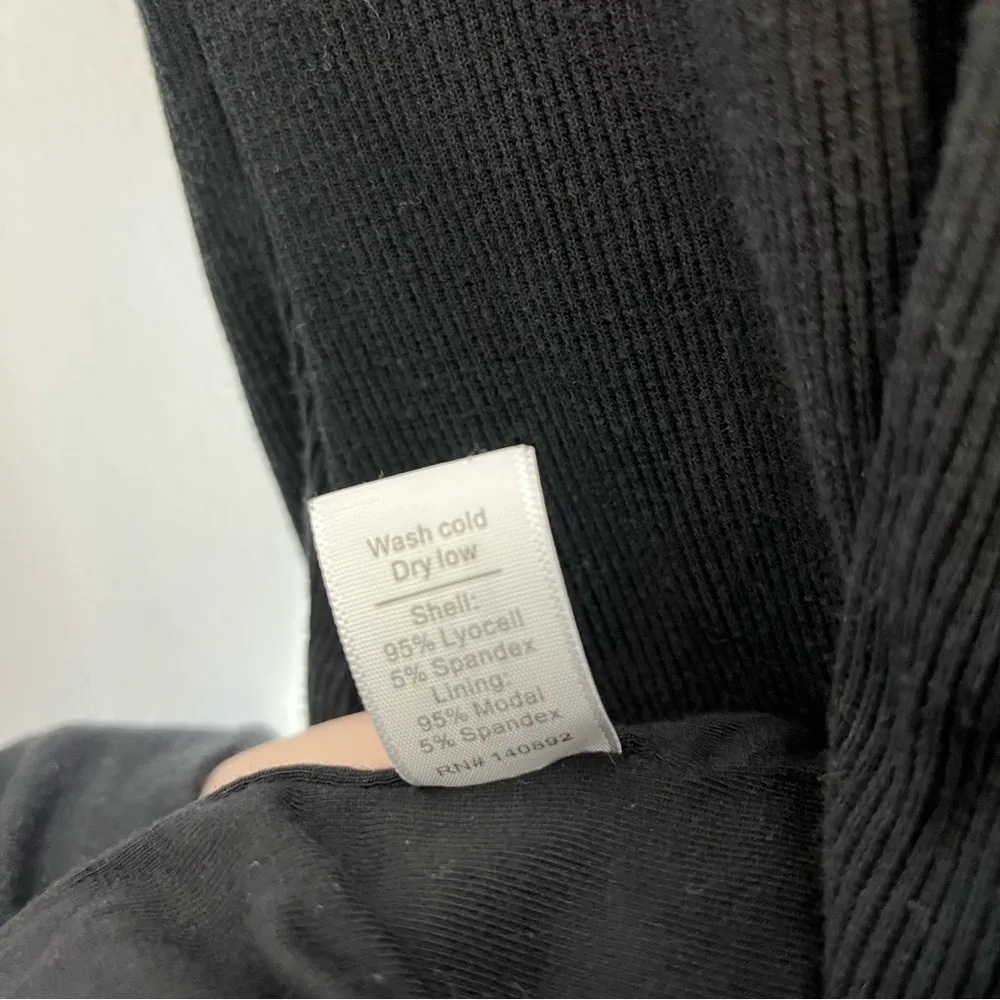 Marine Layer Lexi Rib Long Sleeve Midi Dress Black Medium - Image 9