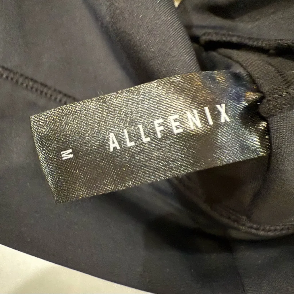 Allfenix Crisscross Back Padded Sports Bra Womens Medium Black/White Workout Gym Black - Image 6