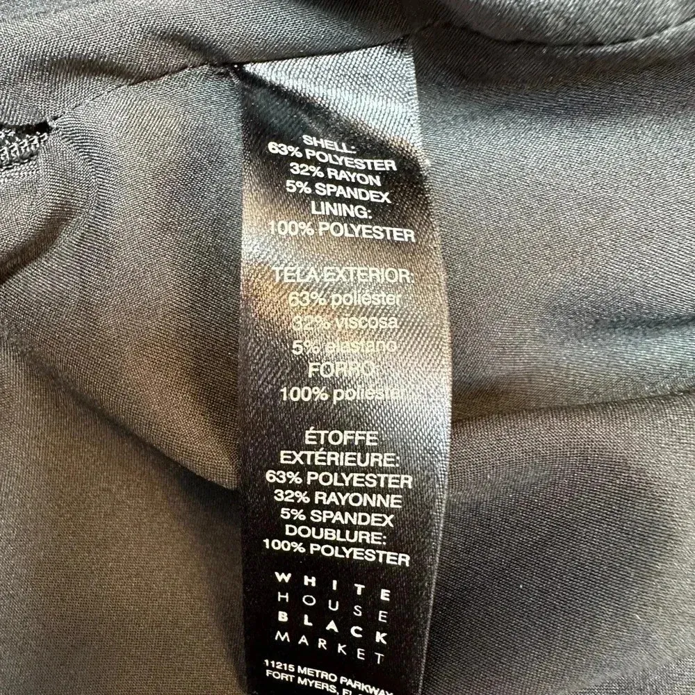 White House Black Market Classic A-Line Black Front Slit Skirt Women’s Size 8 M - Image 7