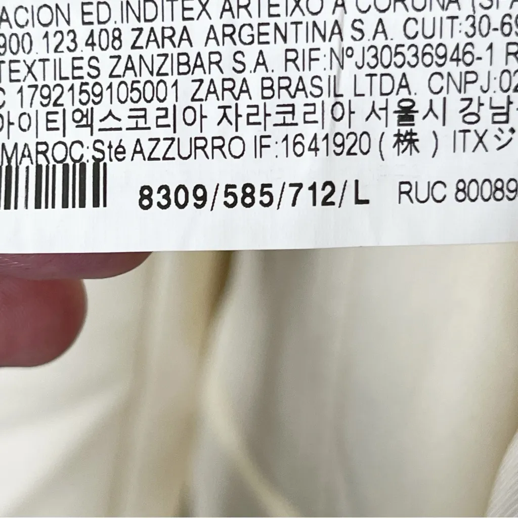 Zara Ivory Tailored Blazer Size Large Single Button Stretch Career Chic - Image 10