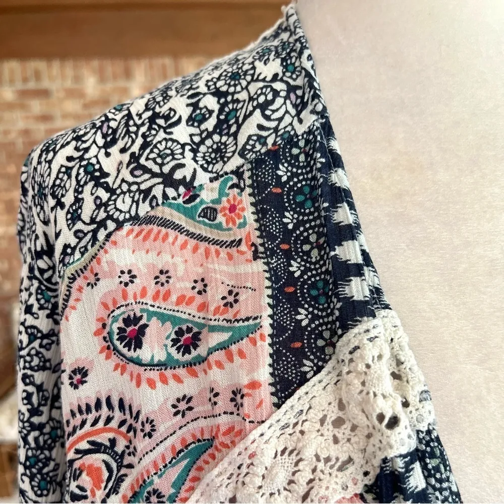 O’Neill Gale Blue Print Open Front Cardigan Wrap XS/S - Image 4