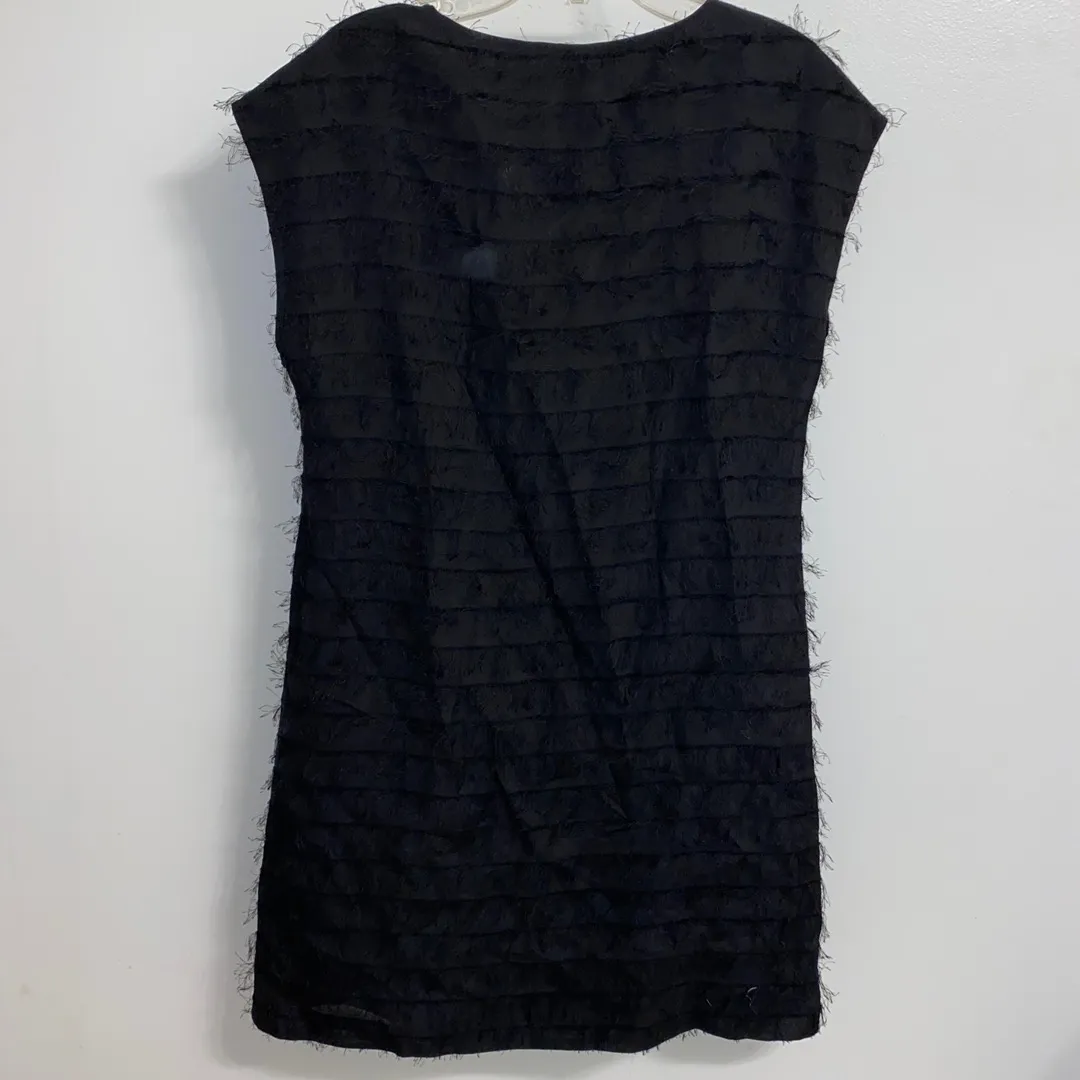 NWT $159  A Line Tiered Black Crew Neck Dress XS - Image 4