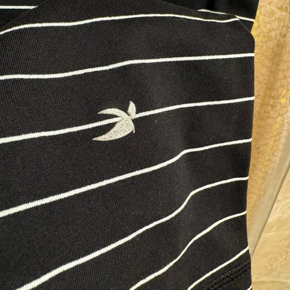 Glyder Black White Pinstriped VITAL 7/8 Yoga Leggings Large - Image 5