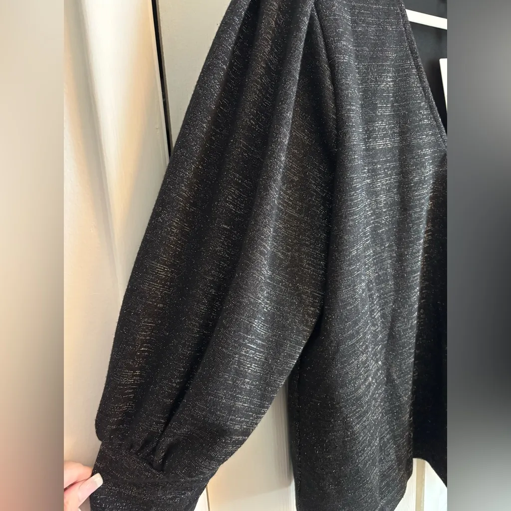 Calvin Klein Metallic Puff-Sleeve Top – Size XL, NWT MSRP $60 - Image 7