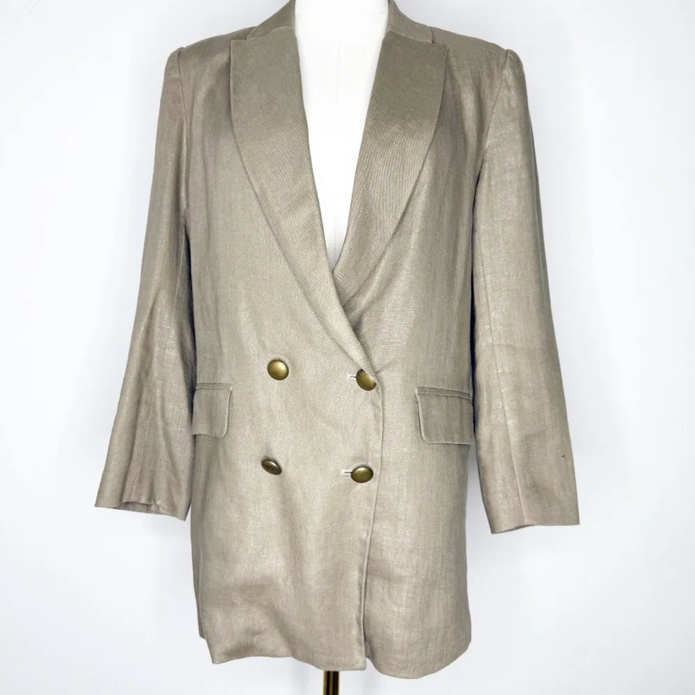 Emerson Fry Double Breasted Jacket Blazer Brown Size 6 Tan - Image 3