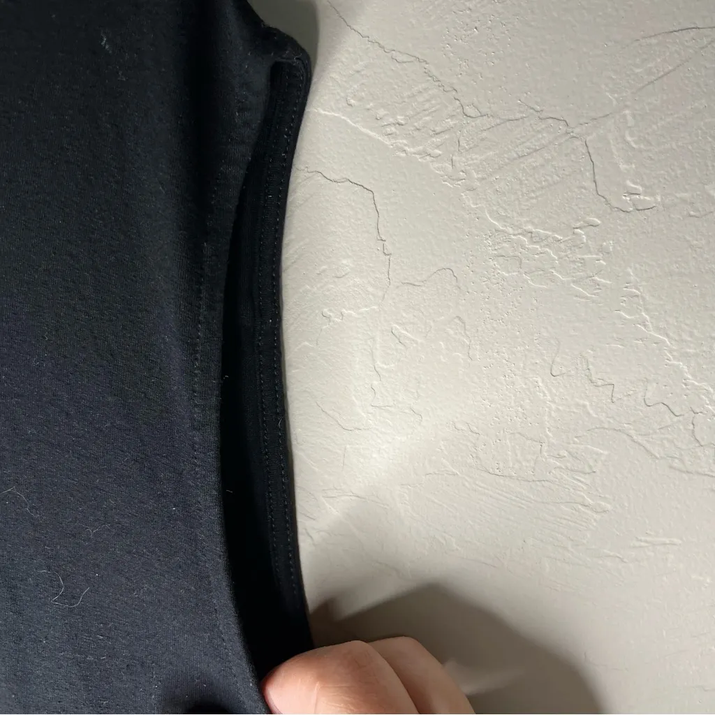 Eileen Fisher Black Classic Collar Cap Sleeve Button Down Shirt - Image 5