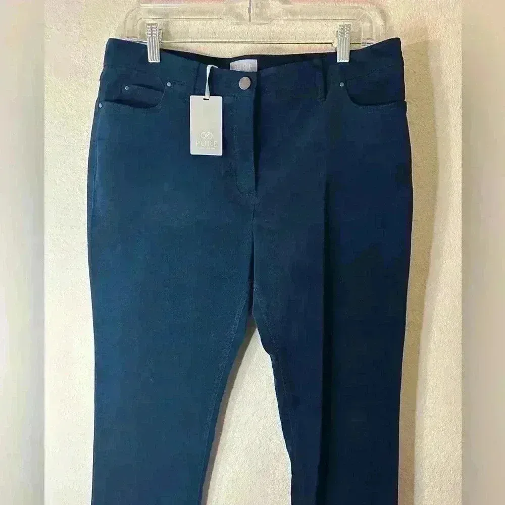 PURE Collection Washed Velvet Jean in Midnight sz 14L - Image 3