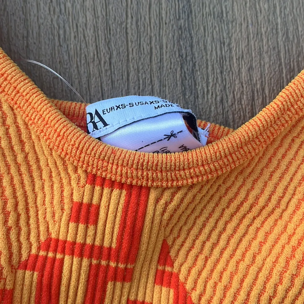 NWT Zara Orange Limitless Contour‎ Tank - Image 3