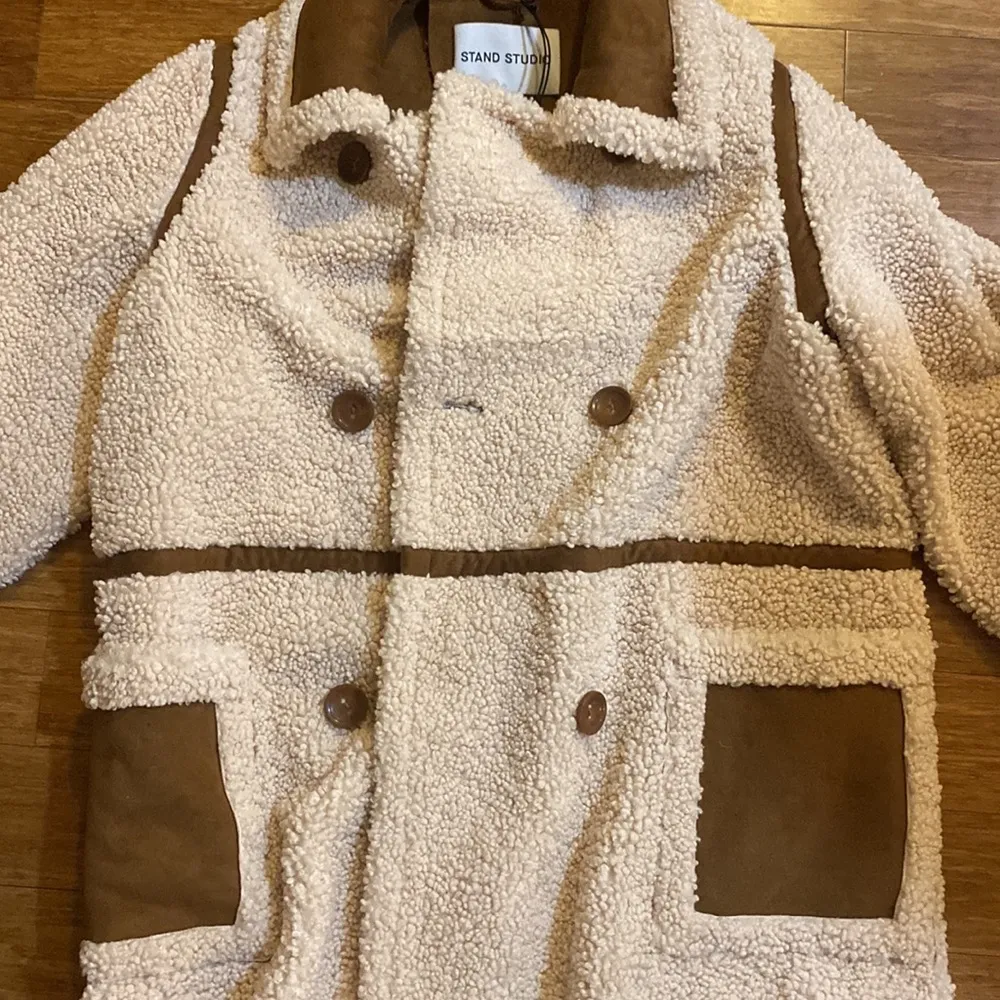 Stand Studio Chloe Double Breasted FauxShearling Jacket size US 8 - Image 7