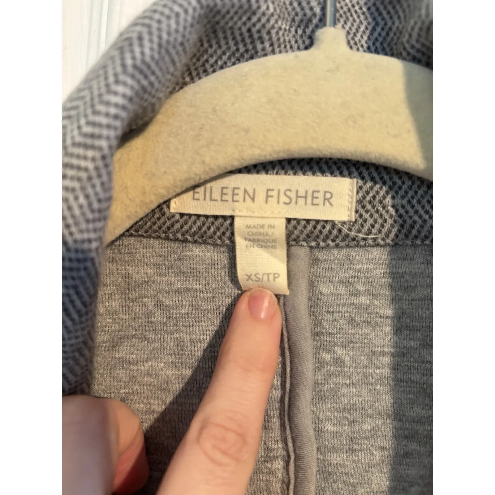 Eileen Fisher Organic Cotton Tweed Zip Moto Jacket Size XS Classic Contemporary - Image 4