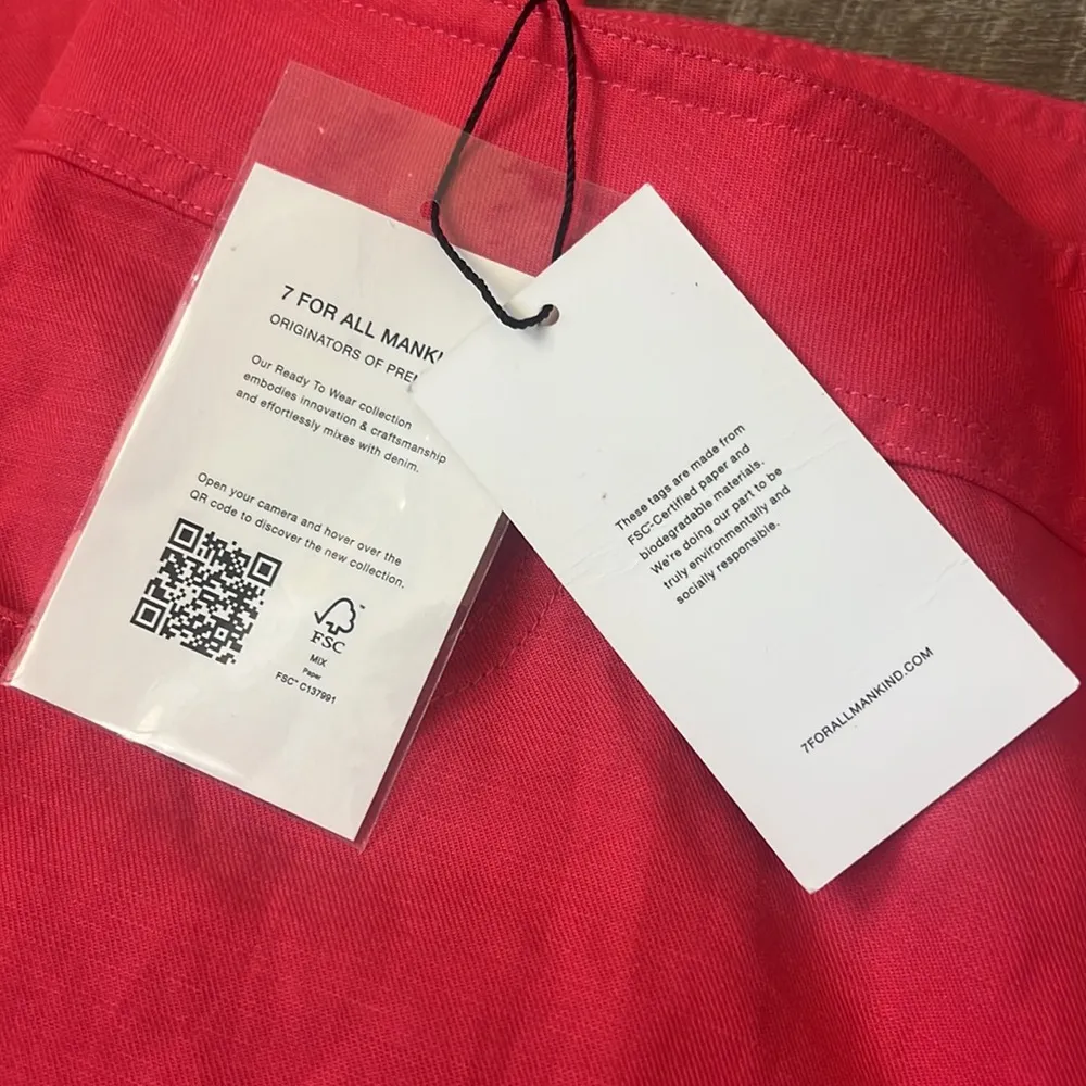 NWT 7ForAllManKind MODERN DOJO LINEN TROUSER IN GERANIUM Size 27 - Image 8