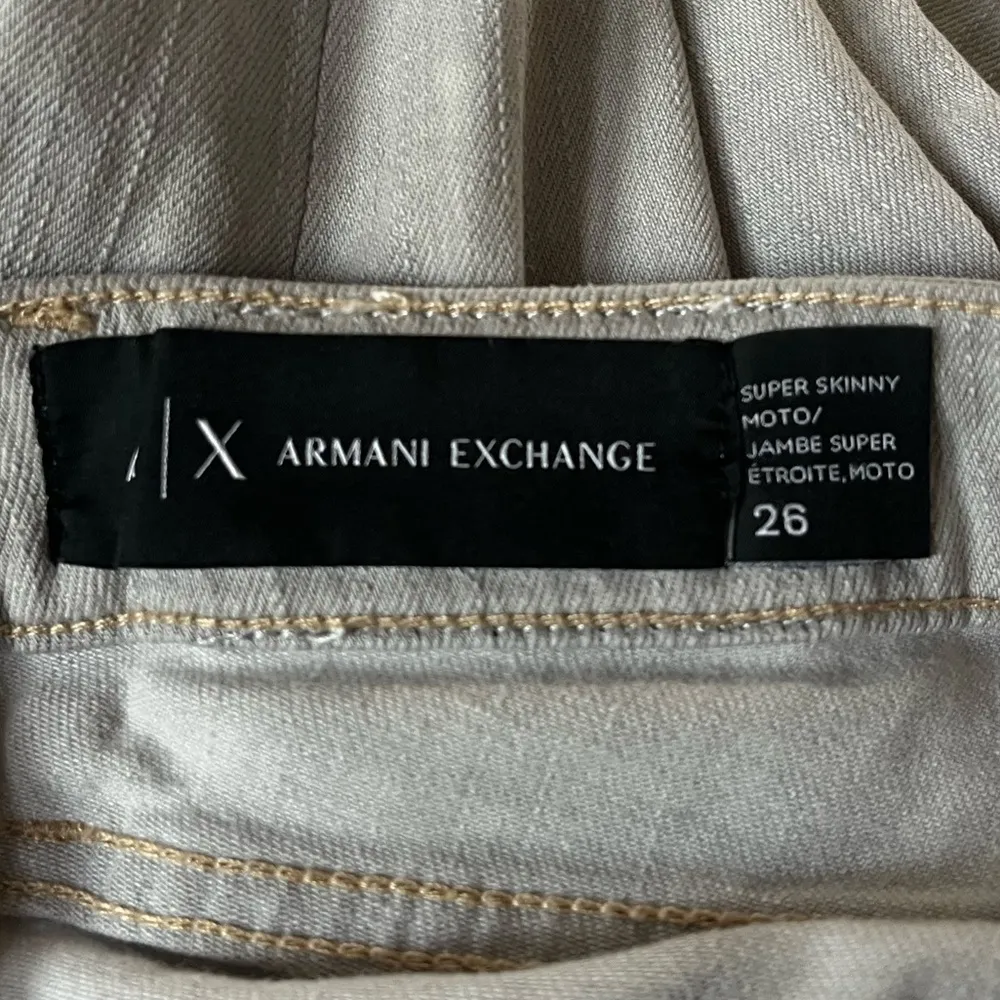 Armani Exchange Super Skinny Moto Jeans Gray Size 26 - Image 3