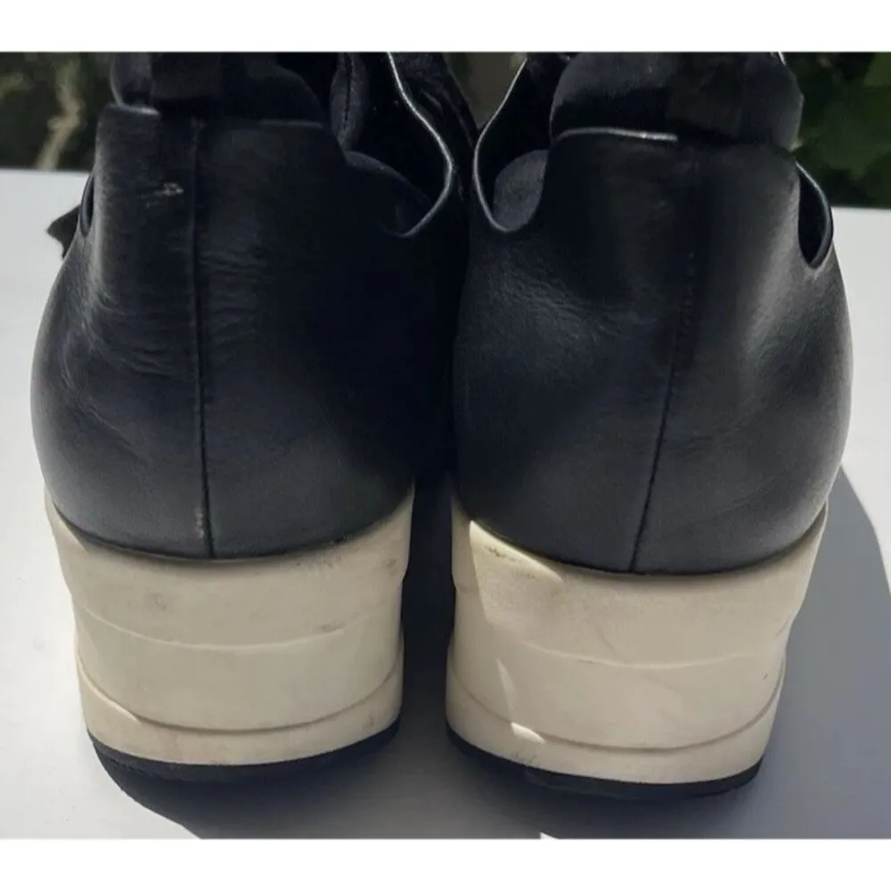 J Slides Womens Size 10 West Beige Black Leather Platform Lace - Image 10