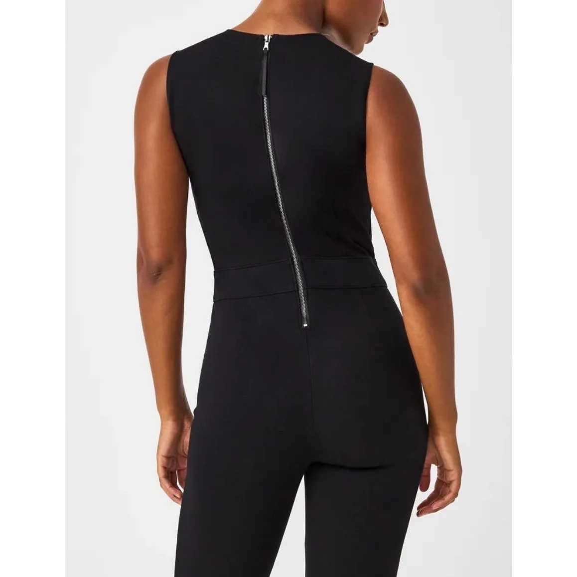 Spanx The Perfect Sleeveless Jumpsuit ponte fabric flare leg, size medium - Image 2