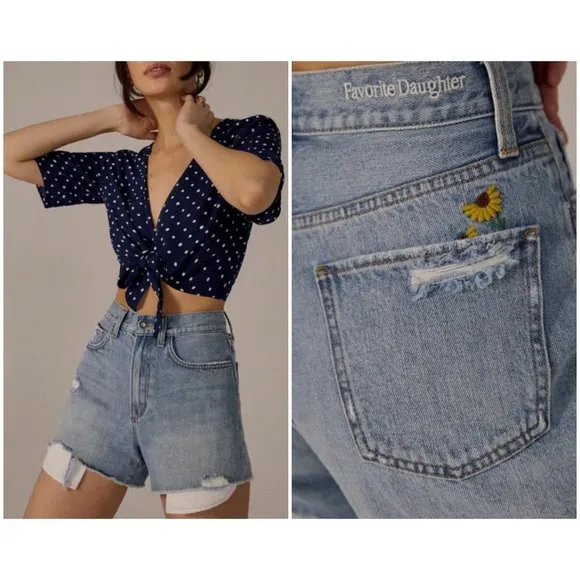 💕FAVORITE DAUGHTER💕 The Juni High Waist Cutoff Denim Shorts ~ Brooklyn 31 NWT - Image 2