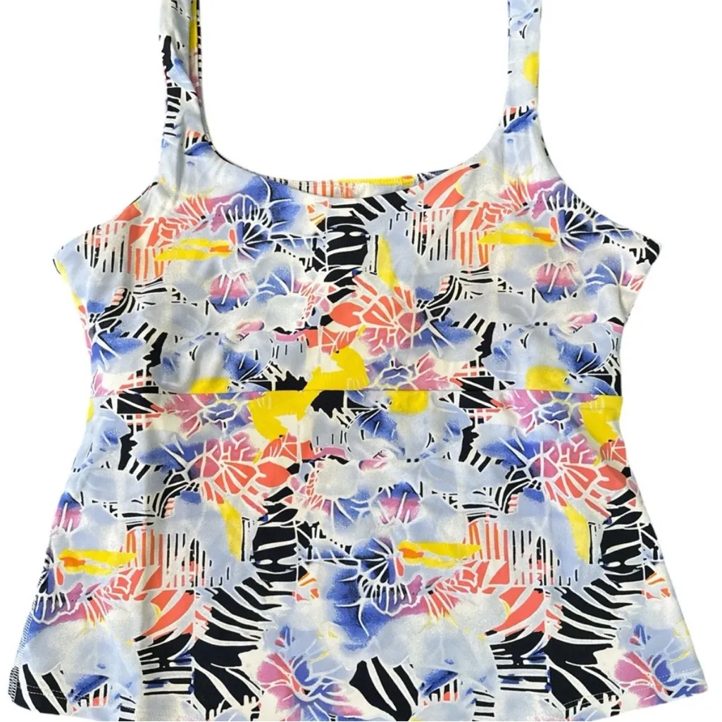 Nwt Free People FP Movement Never Better Long Tank Mystic Floral Combo Size S White - Image 9