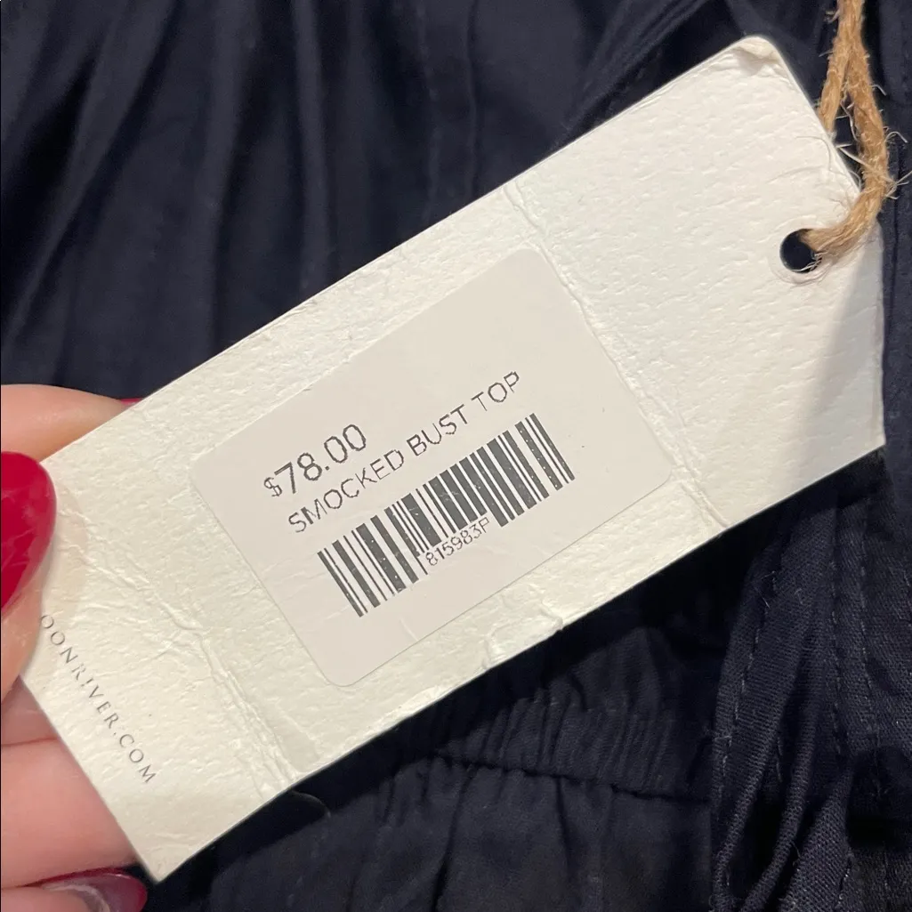 MOON RIVER WOMENS TIE DETAIL PEPLUM TOP BLOUSE LARGE NEW TAGS STRETCHY BLACK - Image 5