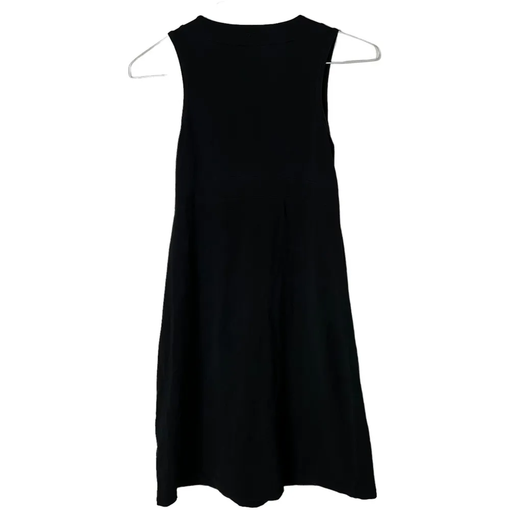 Athleta Black Señorita Cotton V-Neck Sleeveless T-Shirt Dress Size Small 41033 - Image 3