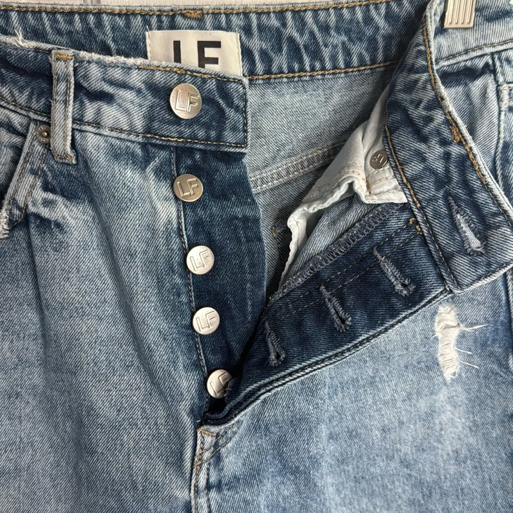 Lovers + Friends Reece High-Rise Slim Straight Button-Fly Denim Jean W1137 Sz 29 - Image 8