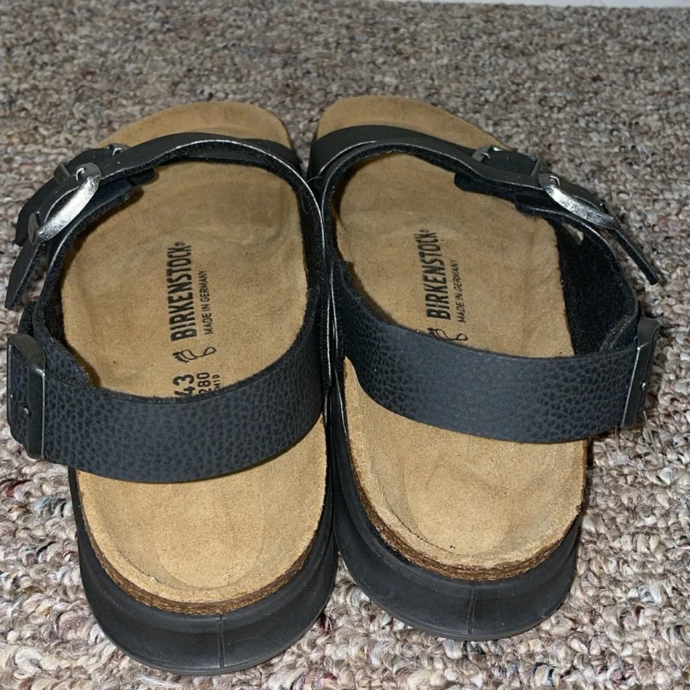 Women’s New Birkenstock Milano Insignia Black Oiled Leather Narrow Sandals - Image 5