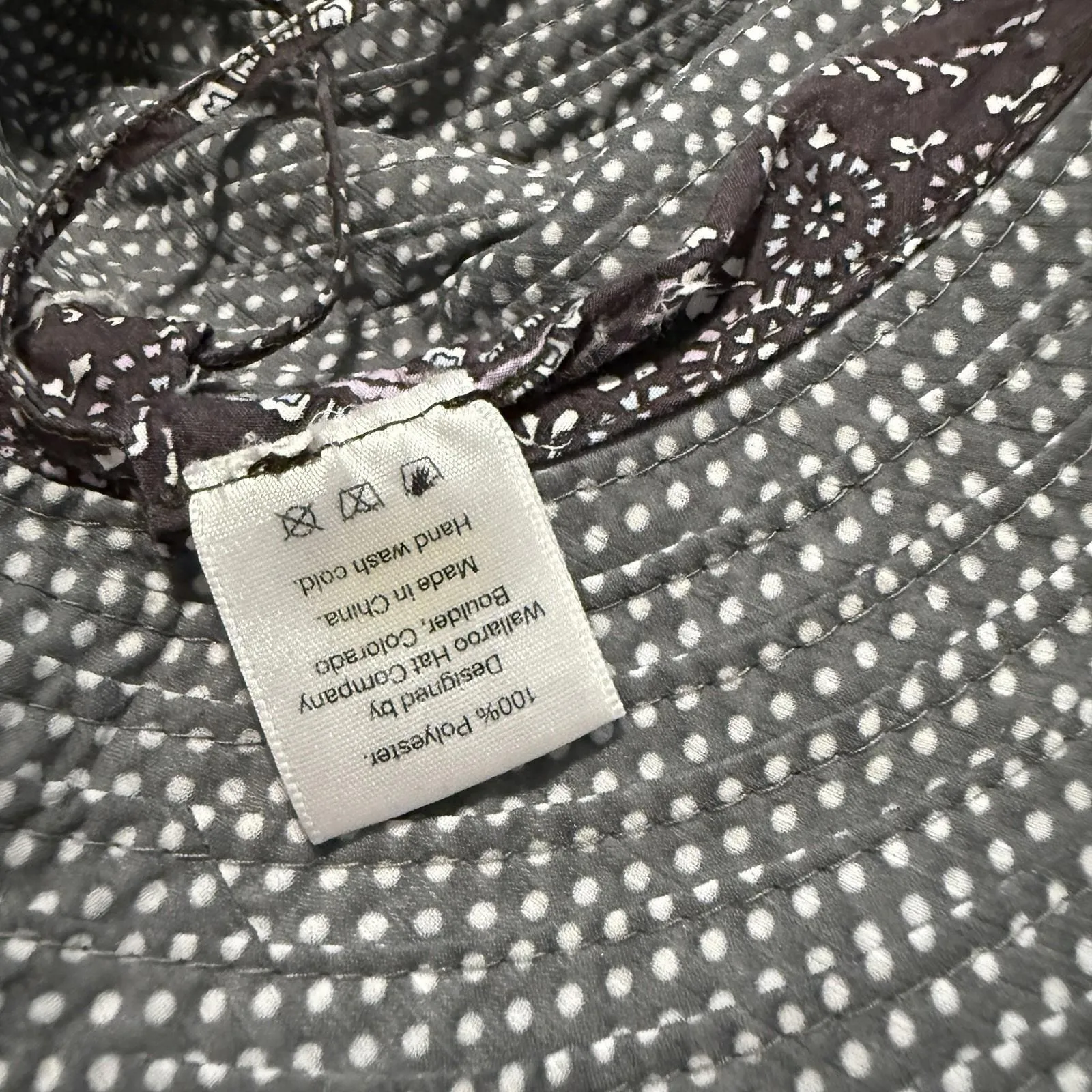 Wallarooo Hat Company Petite Scrunchie Sun Hat Women’s Grey White Polka Dots Gray - Image 3