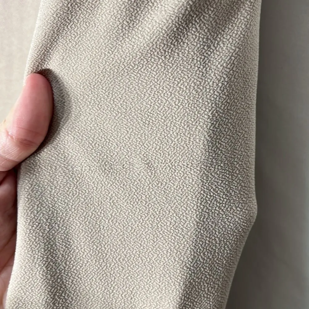 NWOT Birdy Grey Taupe Ash Dress Crepe Knit Slit Cowl Neck Small Bridesmaid - Image 7