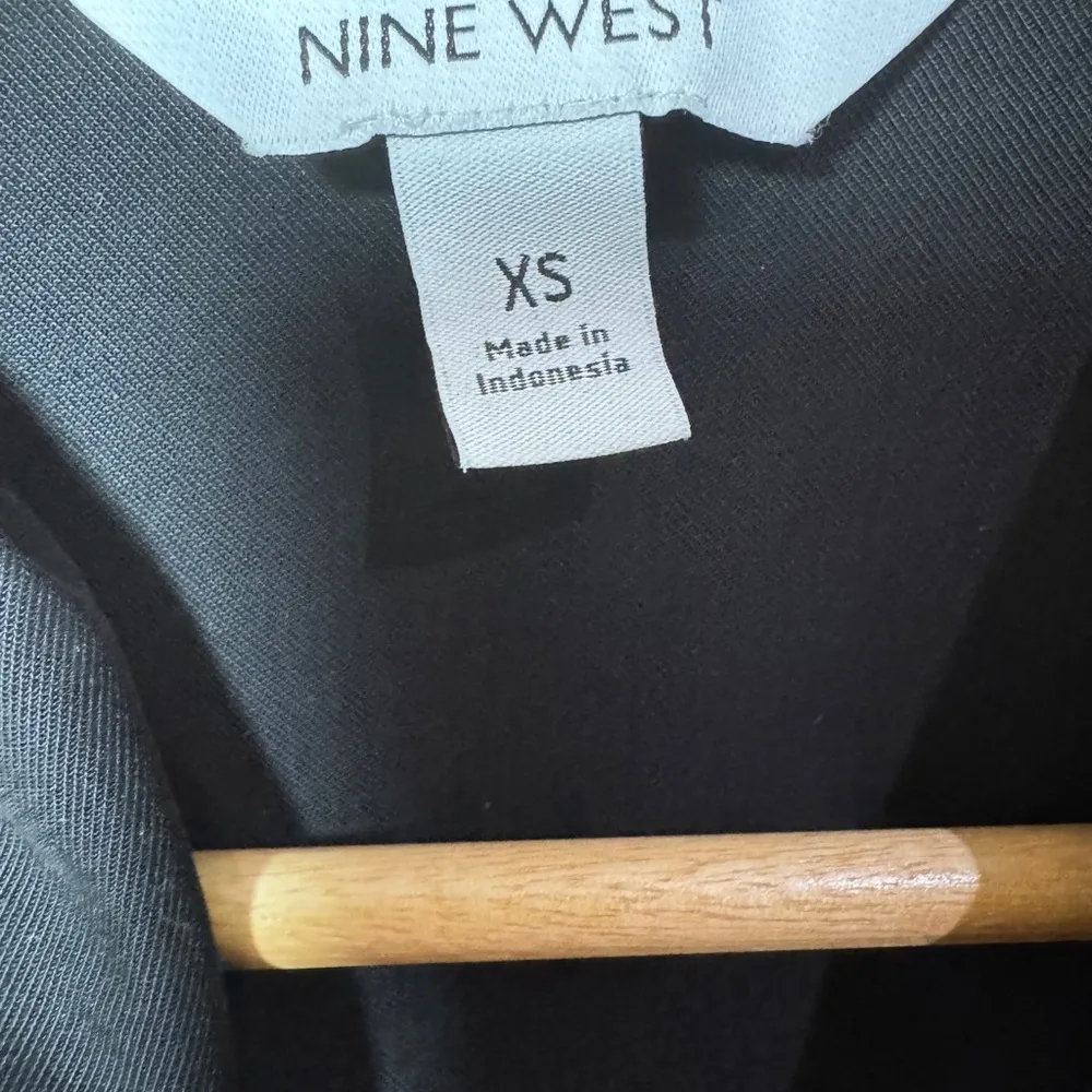 Nine West Black Utility Wrap Dress with Pockets and Belt | Size XS - Image 3