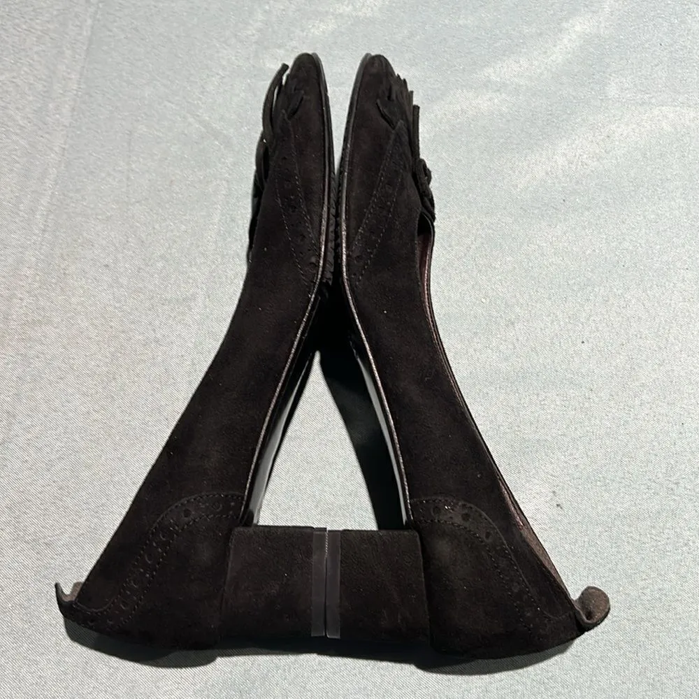 Massimo Baldi Suede Block Heels Black Size 10B. B56 - Image 8