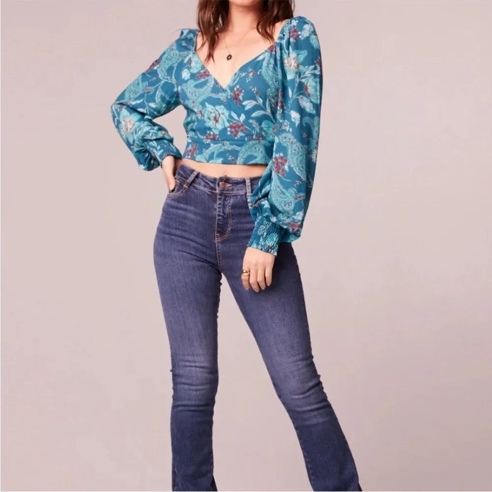 (SET) band of the free NWT Celine Floral midi skirt and top SET small Blue - Image 3