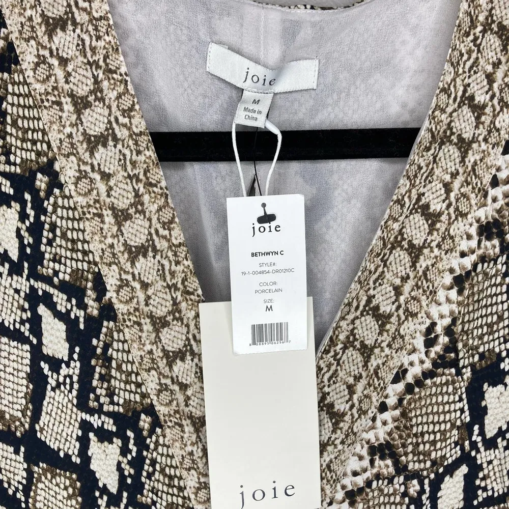 NWT Joie Bethwyn C Snakeskin Print Wrap Style Dress Size Medium - Image 3