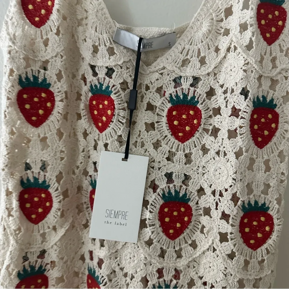Crochet strawberry cover up dress - Image 3