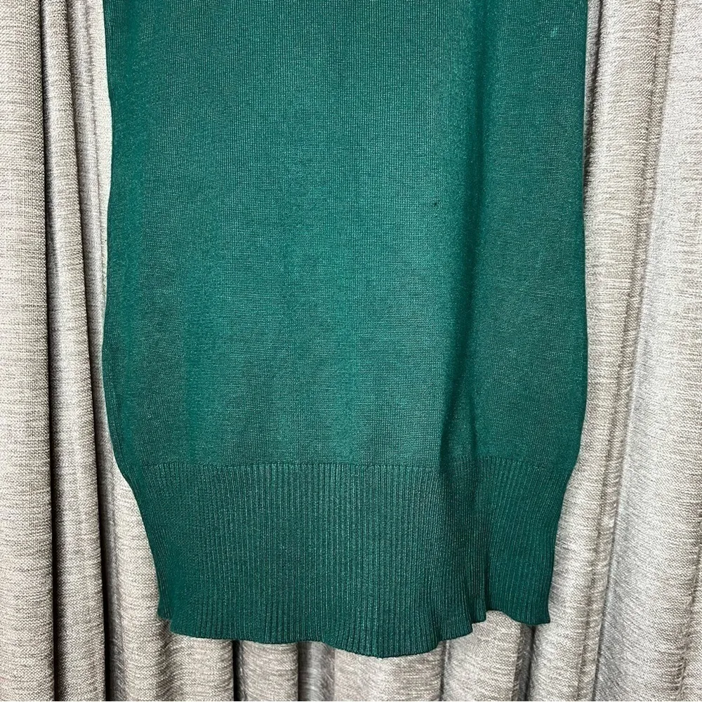 Pink Rose Green Short Sleeve Turtleneck Tunic Sweater Size Large - Image 6