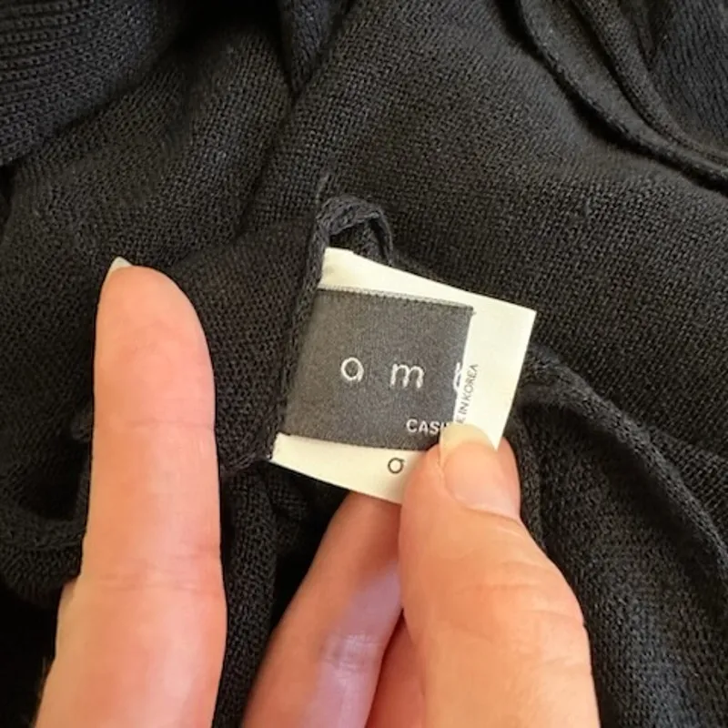 Amber Cashmere Black Longline Cardigan‎ Sweater Coatigan Small Korea Minimalist - Image 2