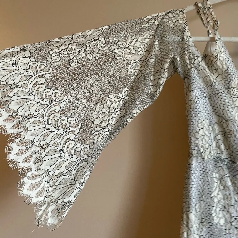 Elliatt white & black lace romper - Image 4