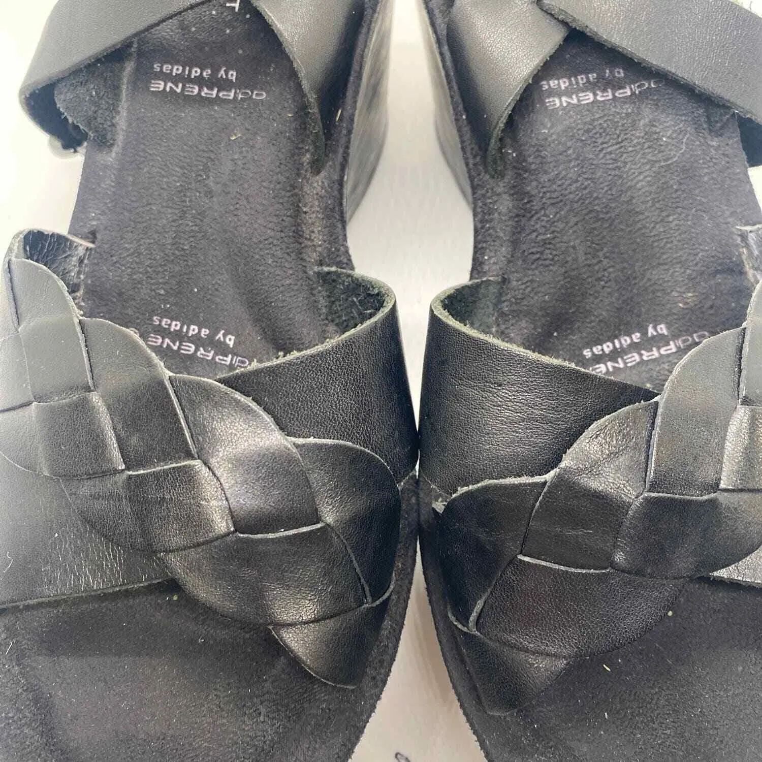 adiPRENE by adidas Sandals wedge strappy leather women sz 8 - Image 7
