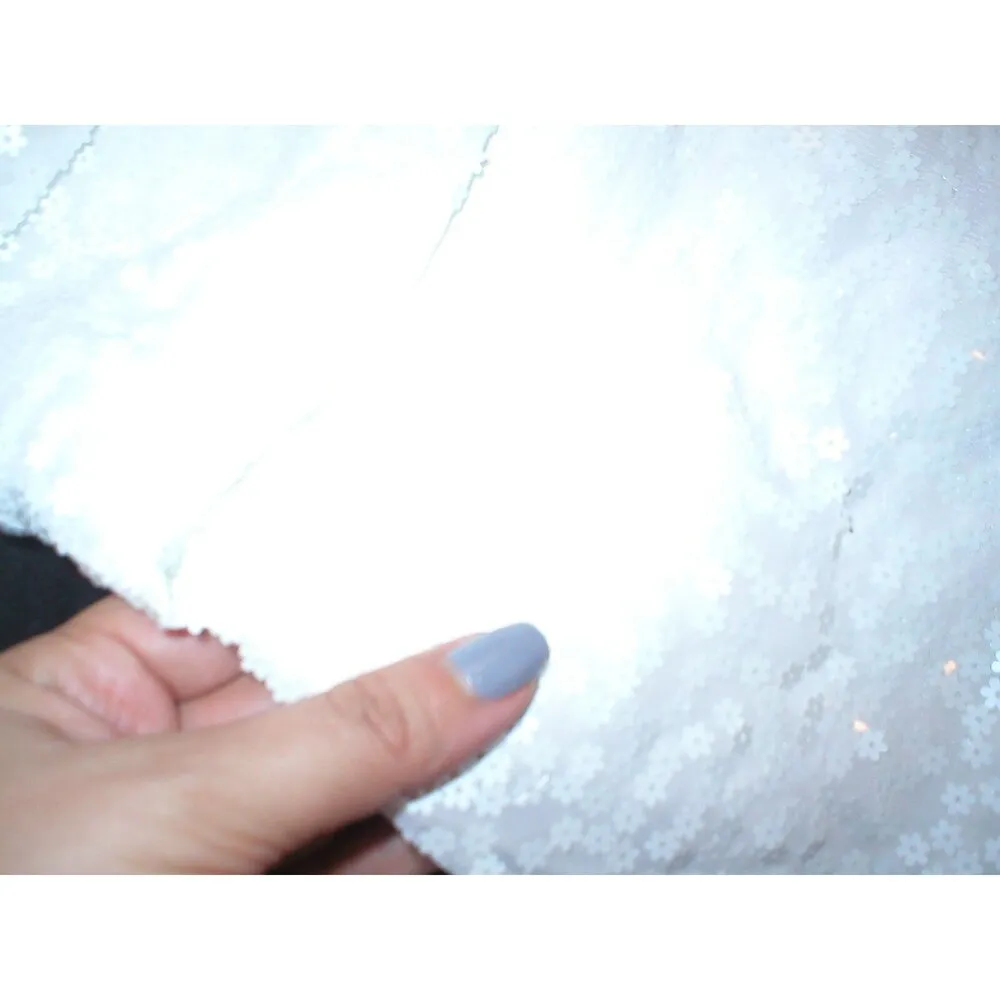 New NWT $385 Womens 2 Jill Jill Stuart White Floral Flower Sequin Dress Beautifu - Image 7