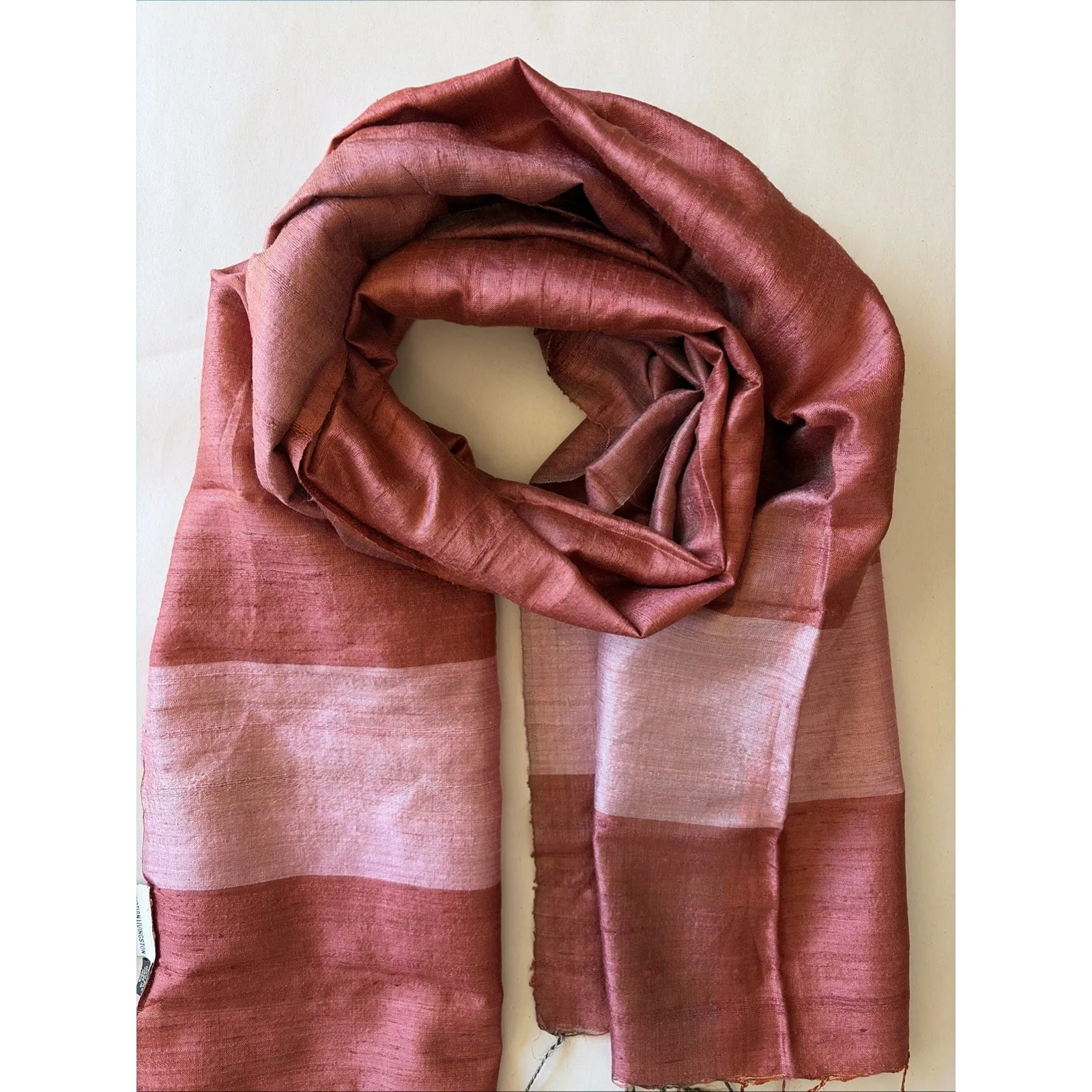 Vintage VTG Christian Livingston Collection 100% Silk Striped Scarf‎ Tassels O/S - Image 2