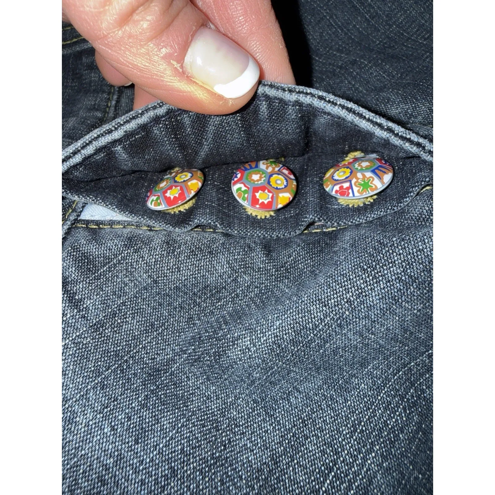 Royal Robbins Women's Sz 6 Button Fly Outdoor Goddess Denim Jean Skirt - Image 2