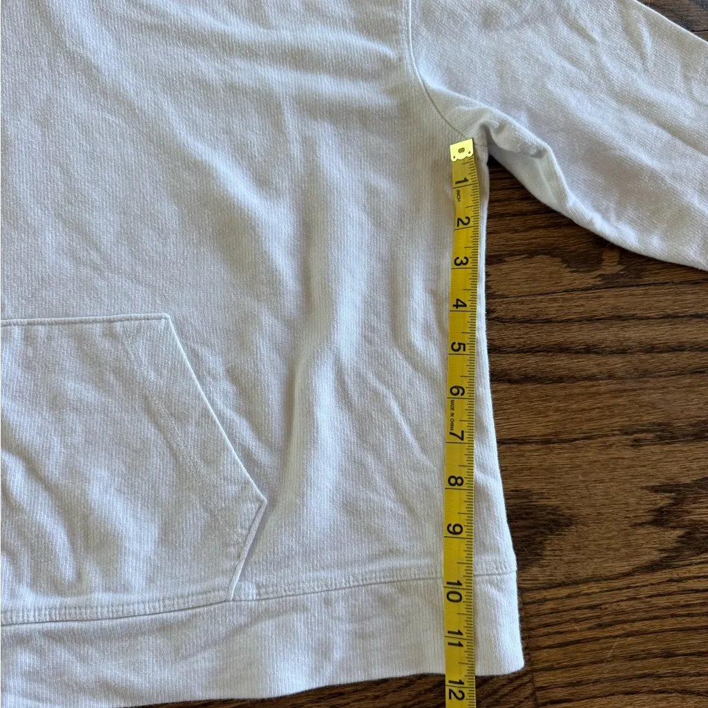 James Perse Standard 100% Cotton Pullover Hoodie 2 Small White Lightweight - Image 2