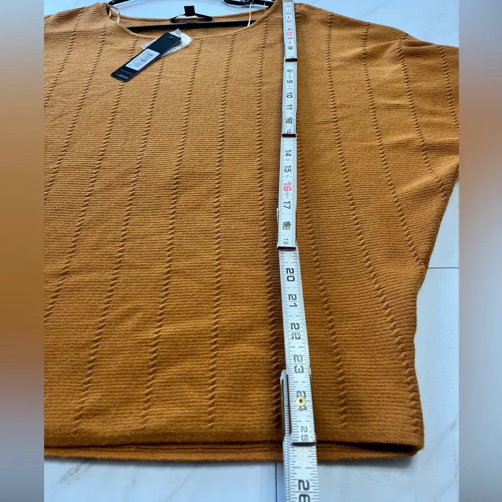 NWT Cyrus Dolman textured pullover butterscotch brown orange sweater  M - Image 5