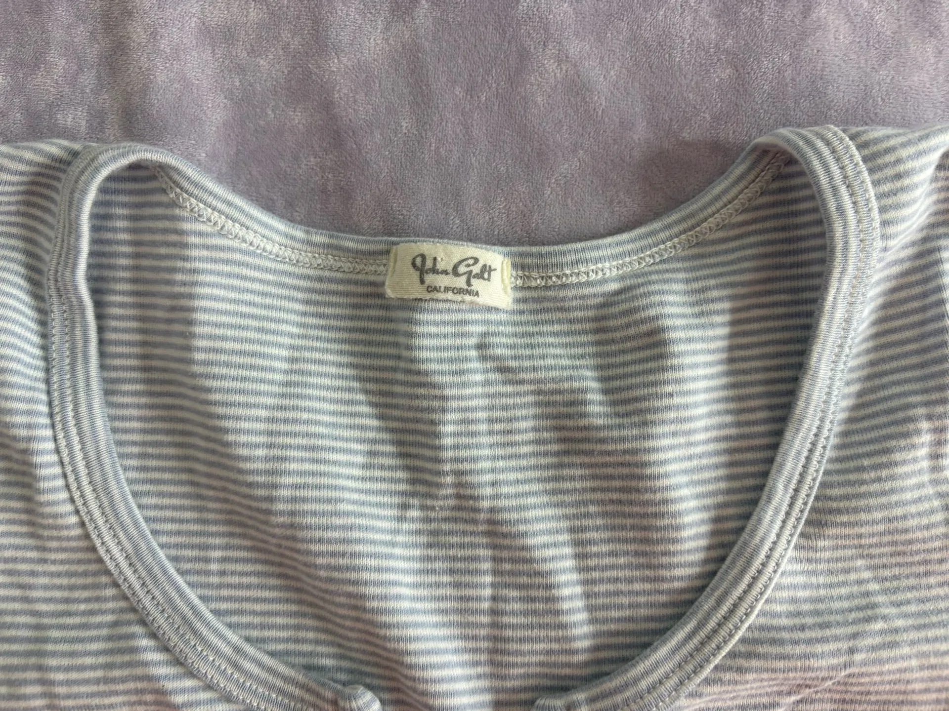 Light Blue Brandy Melville Striped Top - Image 2