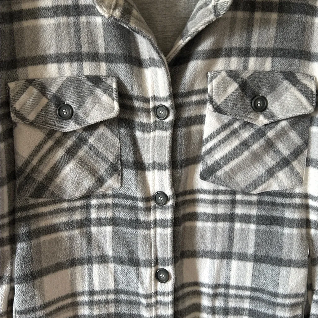 Thread & Supply Womens Gray Plaid Shacket Size Medium‎ - Image 8