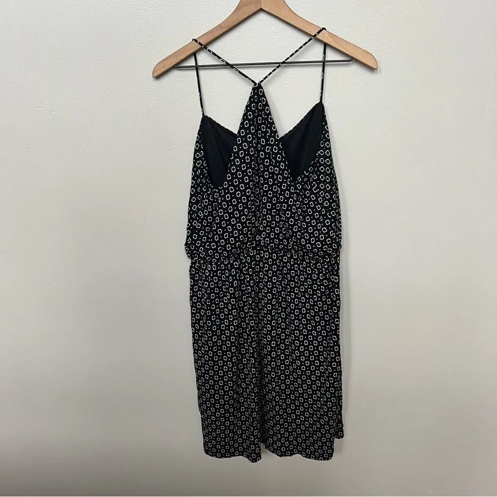 Loft NWT Black Geometric Patterned Dress Spaghetti Strap Racerback Medium - Image 5